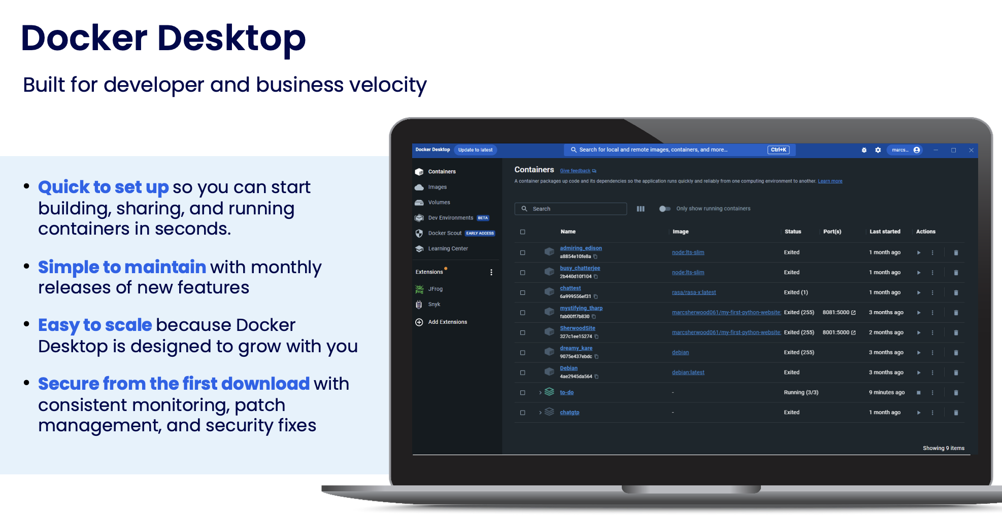 Docker Desktop Features
