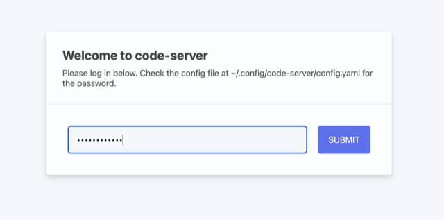 VS Code Login Screen